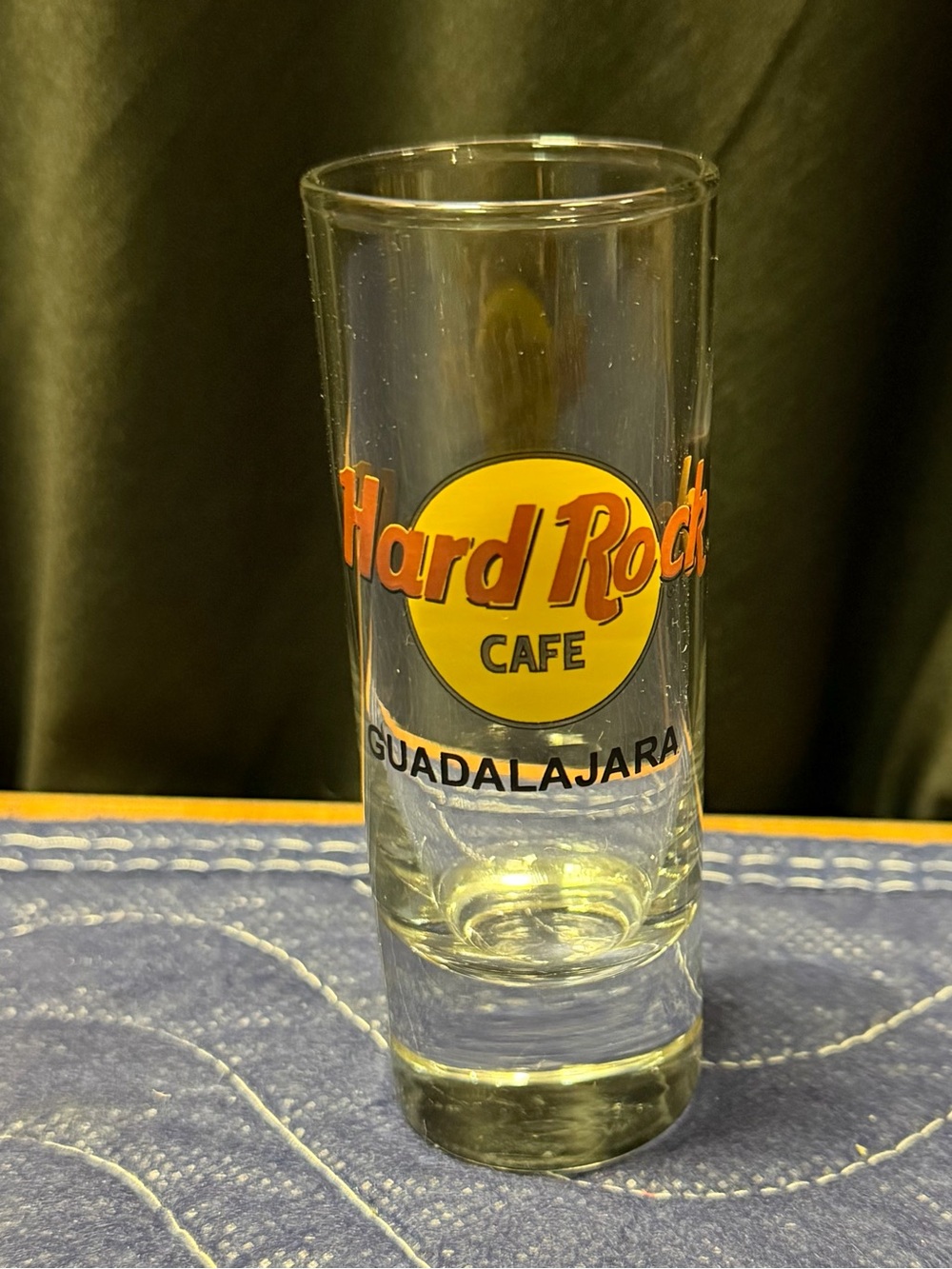 Hard Rock Cafe Yellow & Red Logo Tall Shot Glass